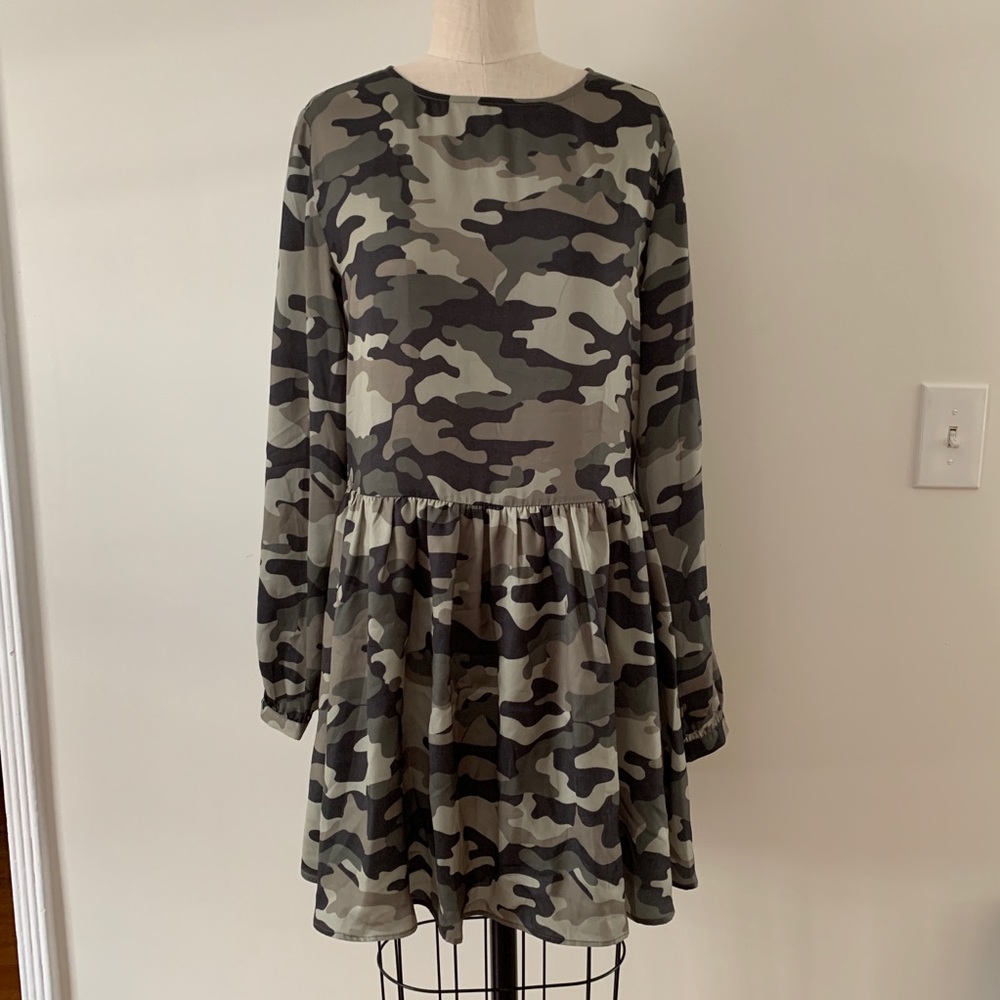 Anine Bing camouflage print dress S